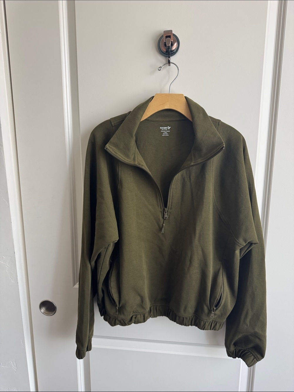 Old Navy Olive Half-Zip Pullover Sweatshirt